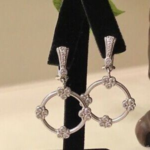 Judith Ripka Garland Silver Sapphire earrings NWT